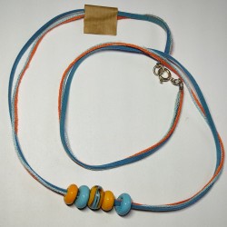 Collier bleu orange 61cm