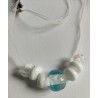 Collier transparent Bleu 38cm