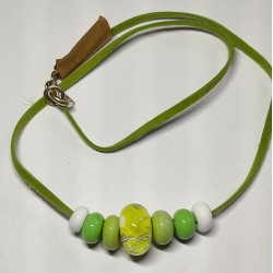 Collier Vert bulles 38,5cm
