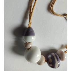 Collier Violet /Blanc  LIN 47,5cm