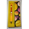 STYLOS Jaune "planet" 4 couleurs perlé 18,5cm